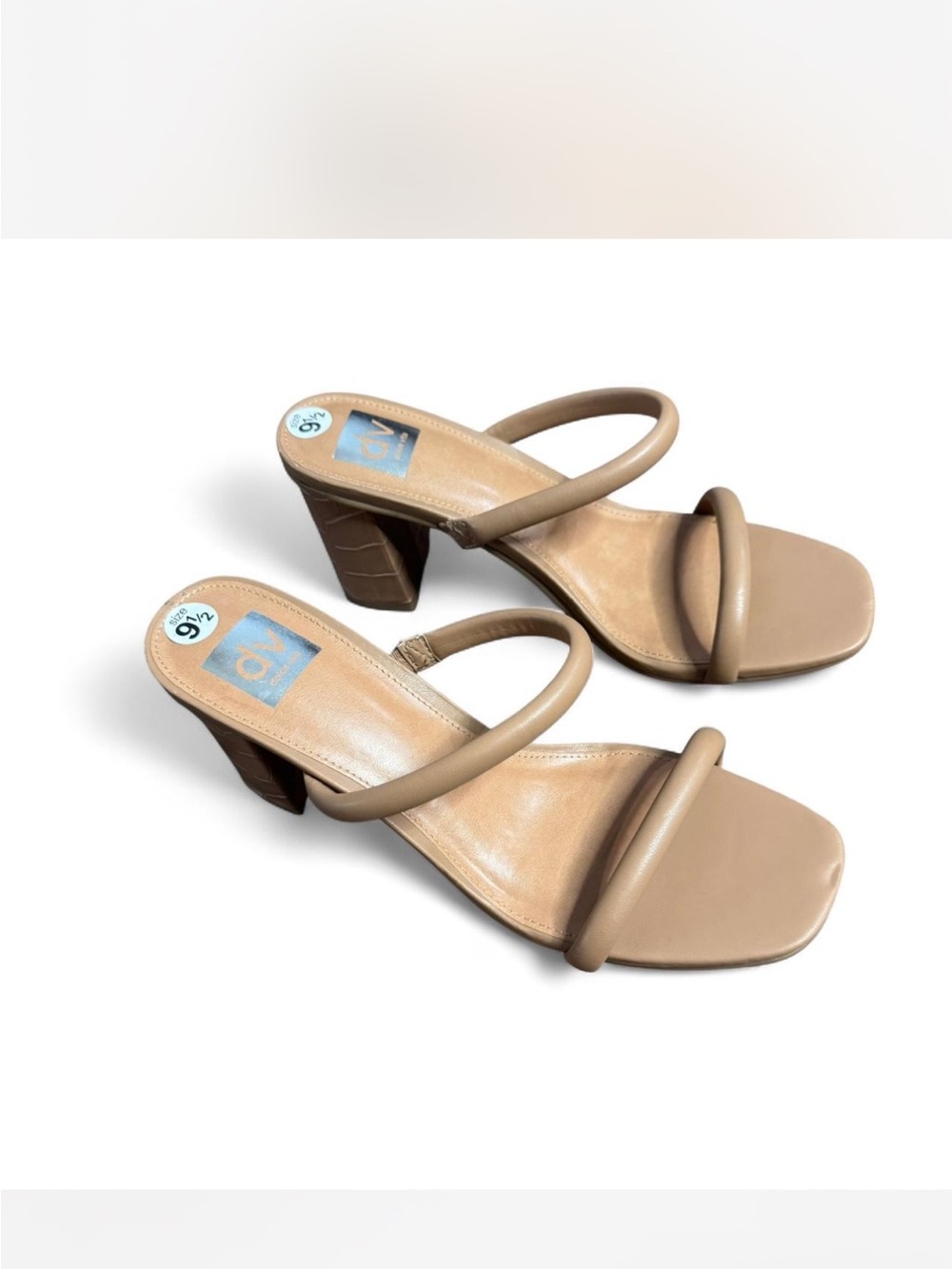 Dolce Vita Nude-Tan Double Strap Block Heel Sandals